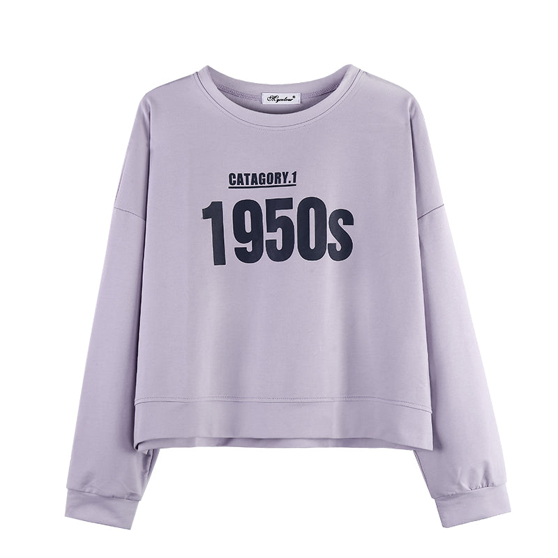 Loose Autumn Sweatshirt for Women - Long Sleeve Jacket