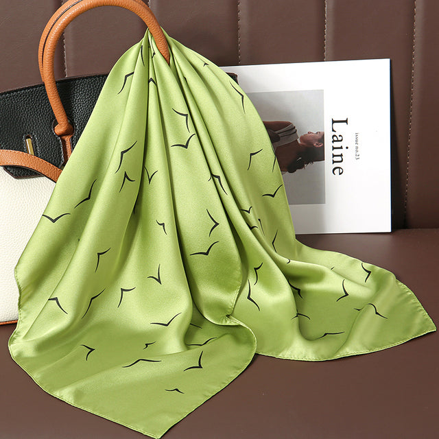 Evarisluxe Silk Satin Square Scarf
