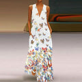 Bohemian Butterfly Print Summer Maxi Dress for Women