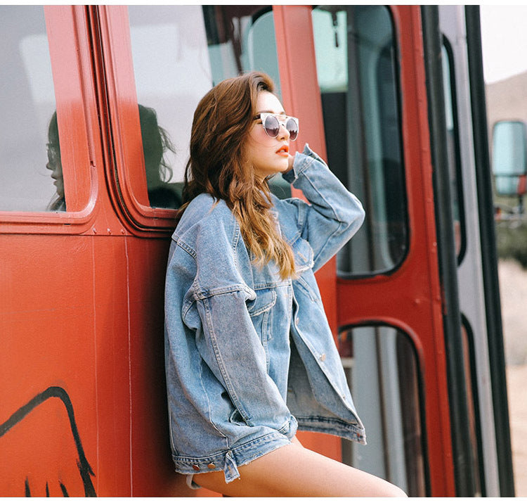 Plus Size Loose Denim Jacket for Women