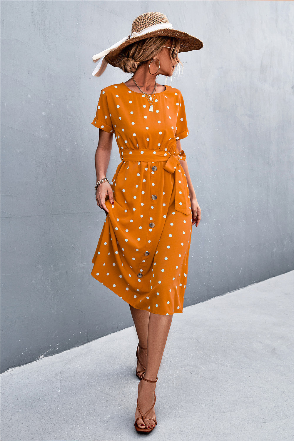 2021 Spring/Summer Amazon Dot Belted Dress