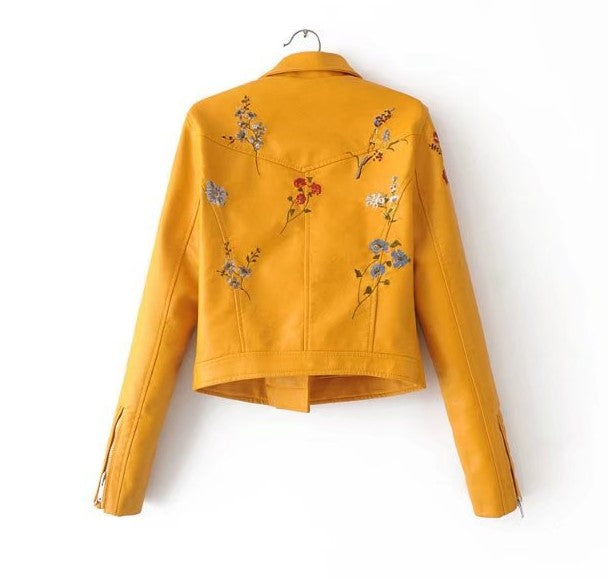 New Long Sleeve PU Leather Jacket with Zipper