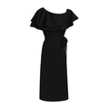 Elegant Women's Ruffle Dress with Oblique Shoulder