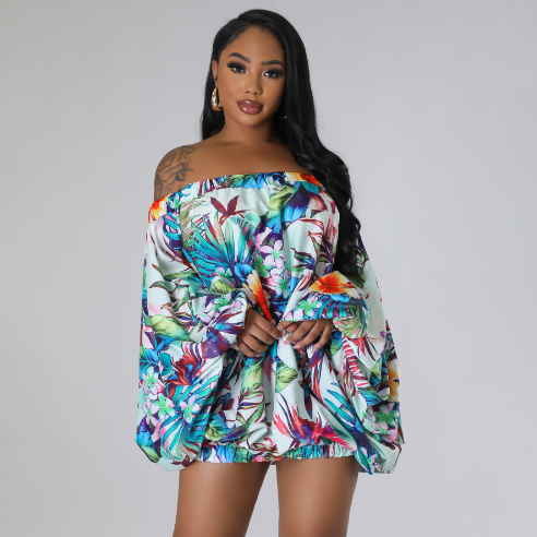 The Soleil African Print Off-Shoulder Dress | Evarisluxe