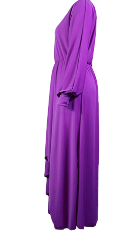 Creative Irregular Solid Color Dress for Women