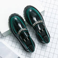 Glossy Patent Leather Thick Sole Casual Loafers