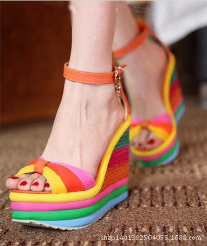 Evarisluxe Arc-en-Ciel Wedge Heel