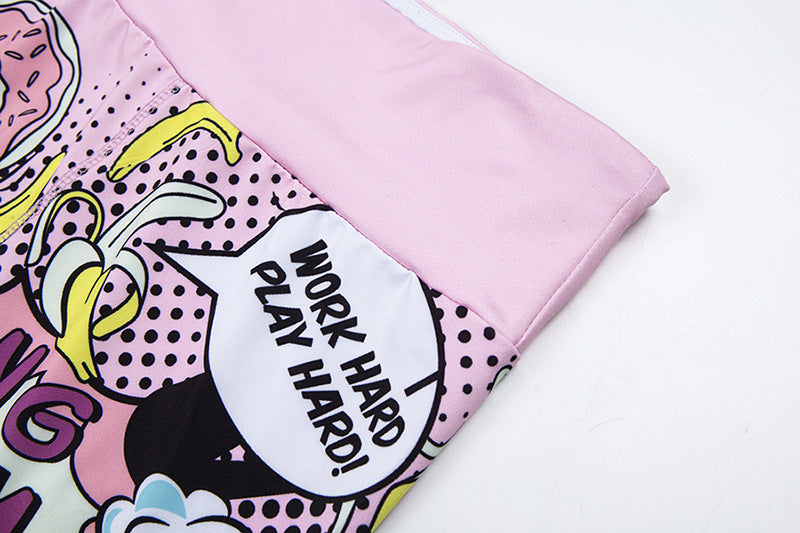 Cartoon Print Yoga Set for Women (Two-Piece)