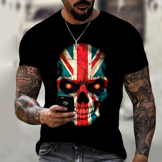3D Skull Hip Hop O-Neck T-Shirt for Men