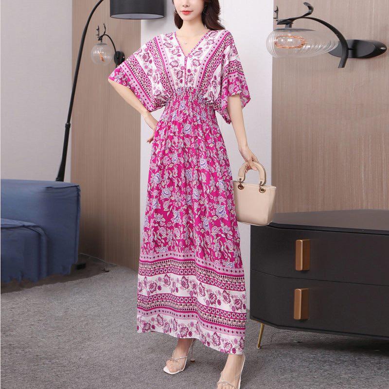 Southeast Asia Travel Floral Cotton Dress for Summer