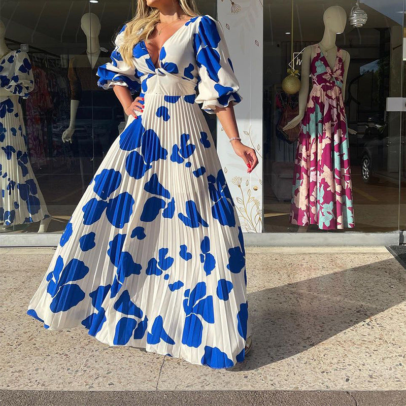 Evarisluxe Elegant Printed Midi Dress
