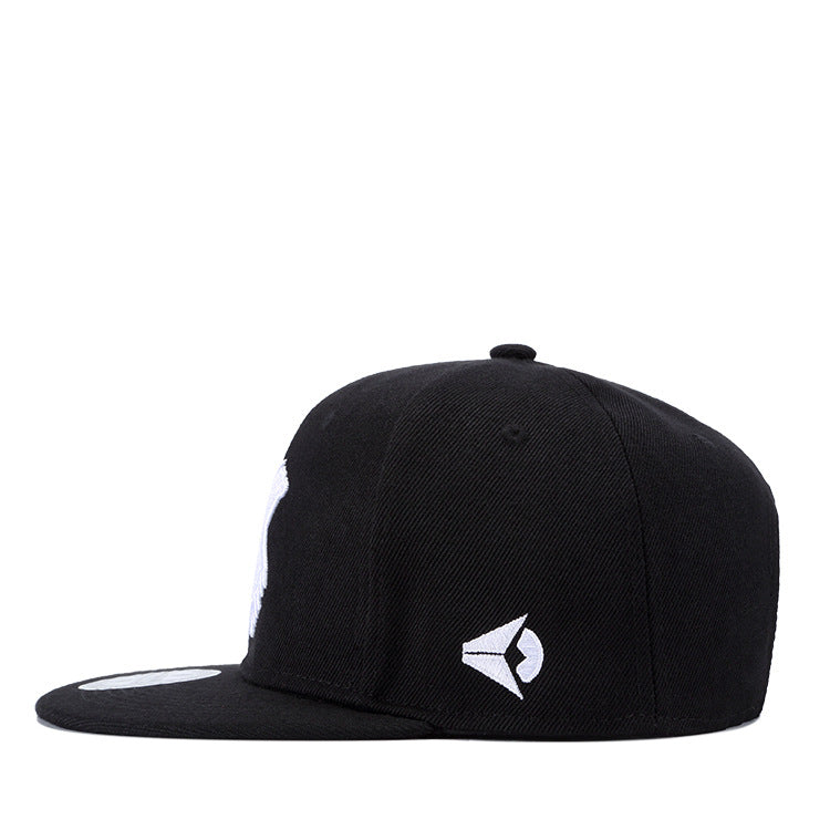 Embroidered Hip-Hop Punk Flat Brim Duck Bill Cap