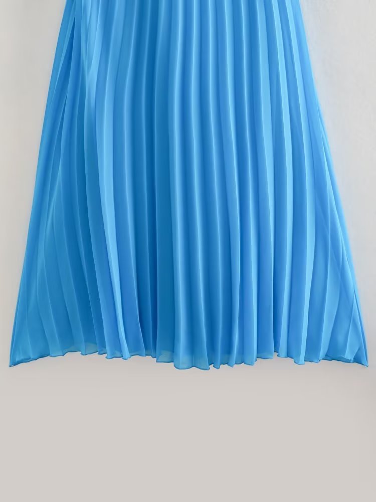 Spring Summer Women's Solid Color Cross Back Dress