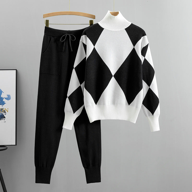 European Fashion Knit Two-Piece Set for Women