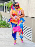 Plus Size Tie Dye Two Piece Hoodie and Pants Set
