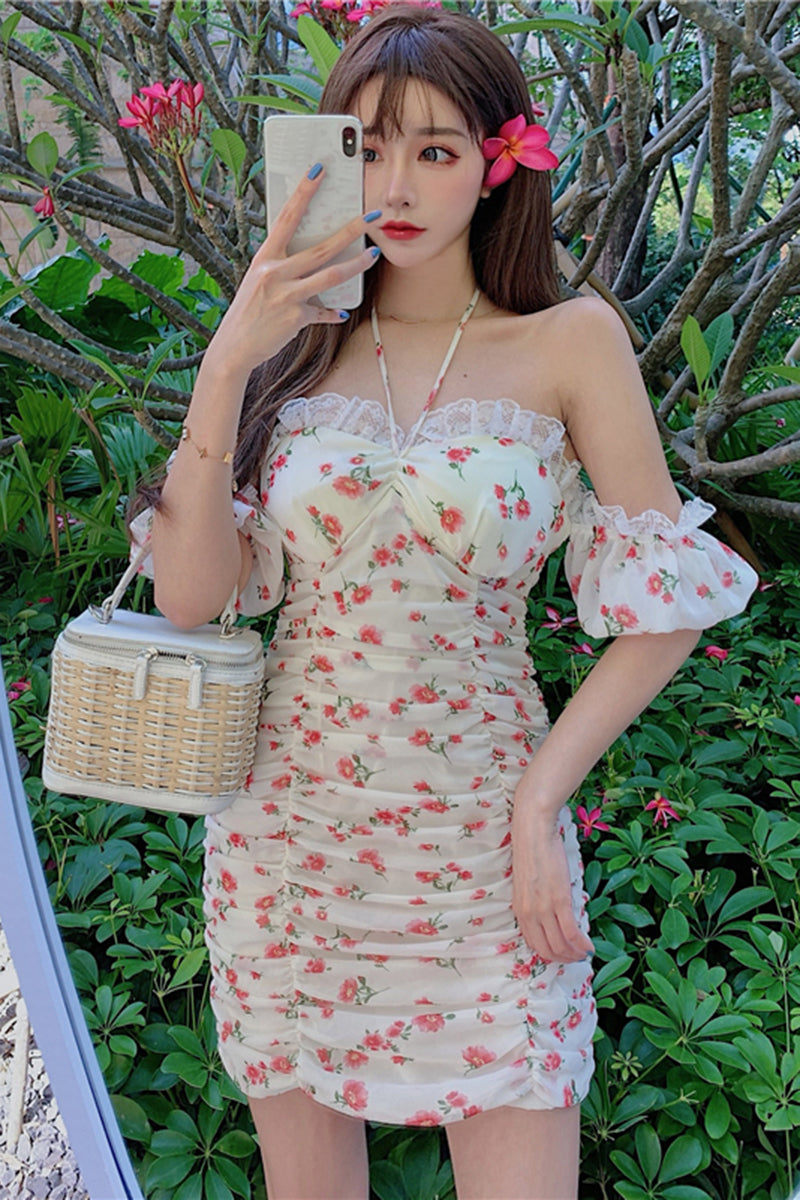 2020 New Summer Floral One-Shoulder Dress for Women