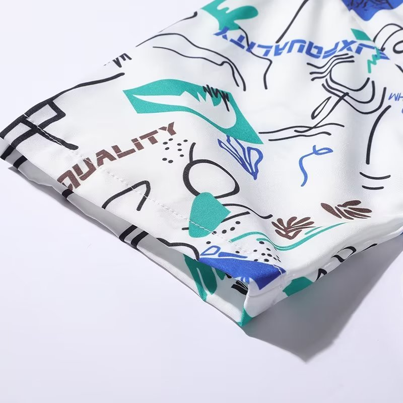 Men's Summer Short Sleeve Graffiti Polo Shirt