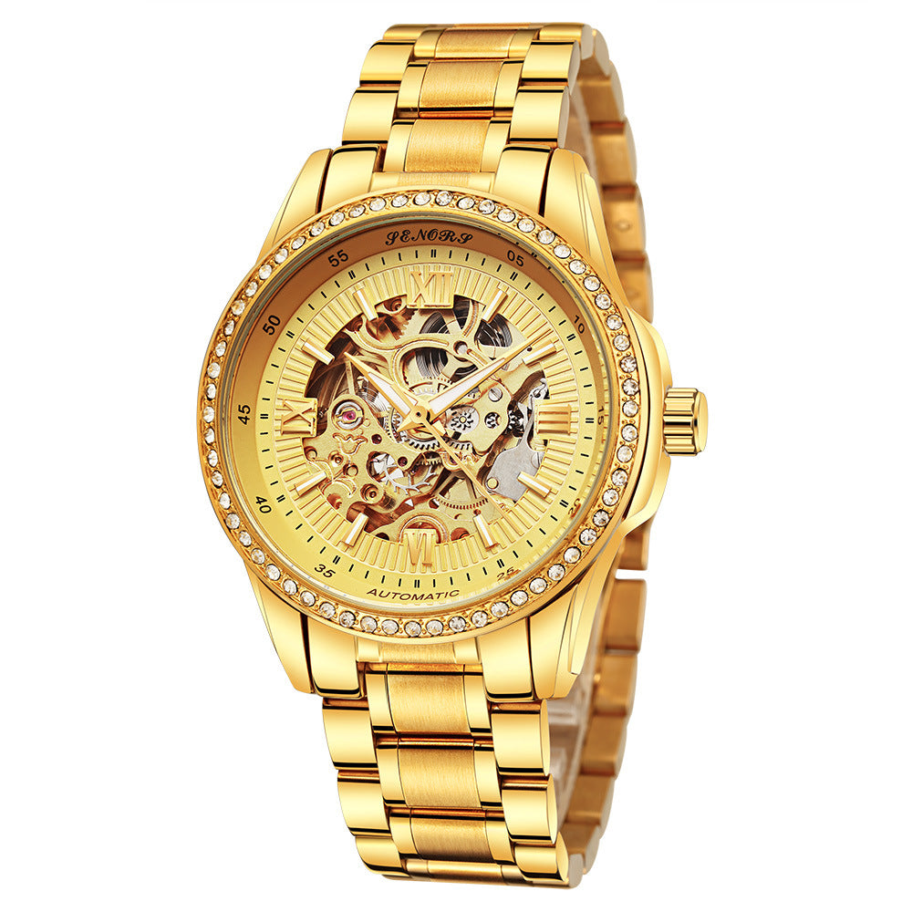 9-Hole Automatic Mechanical Watch for Men, Waterproof