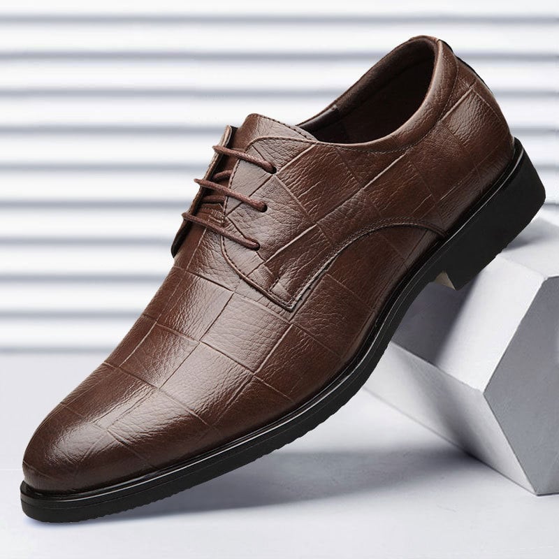 British Lace-Up Black Casual Breathable Shoes for Men