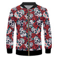 3D Printed Rose Skull Pattern Casual Jacket for Men