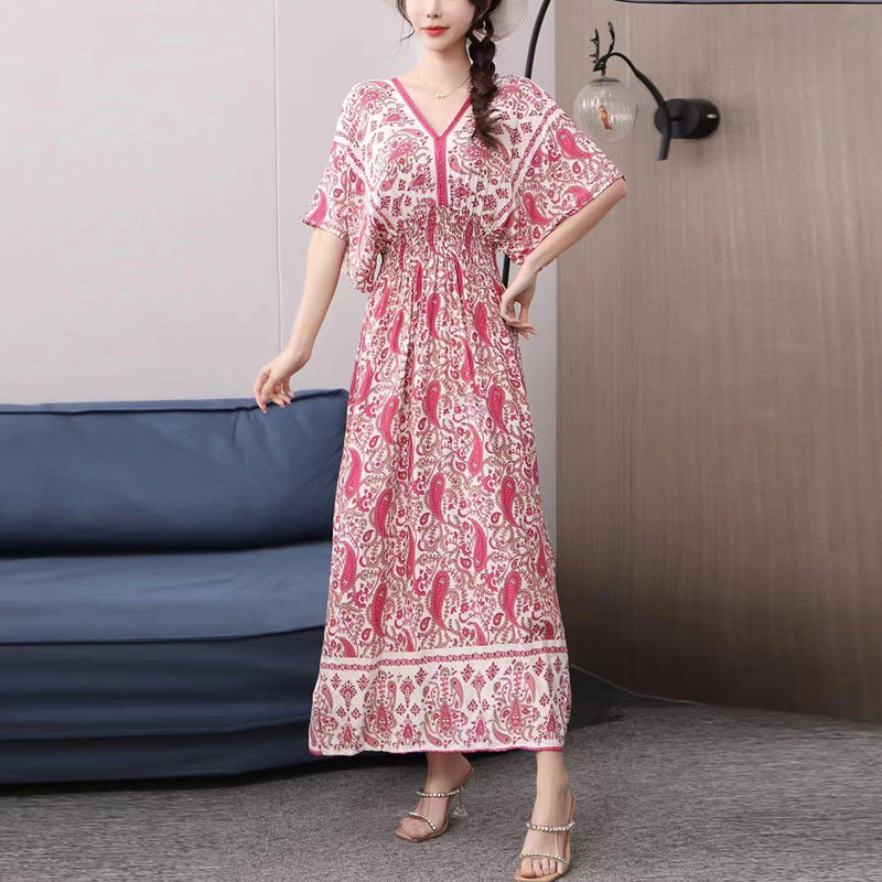 Southeast Asia Travel Floral Cotton Dress for Summer