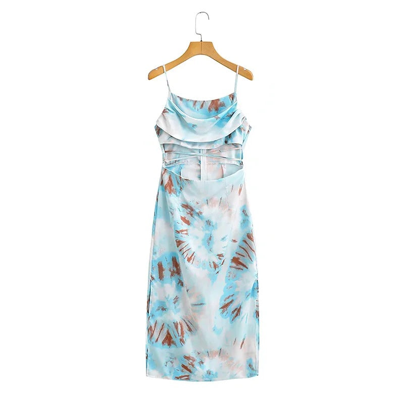 2022 Spring Floral Tie-Back Bodycon Dress