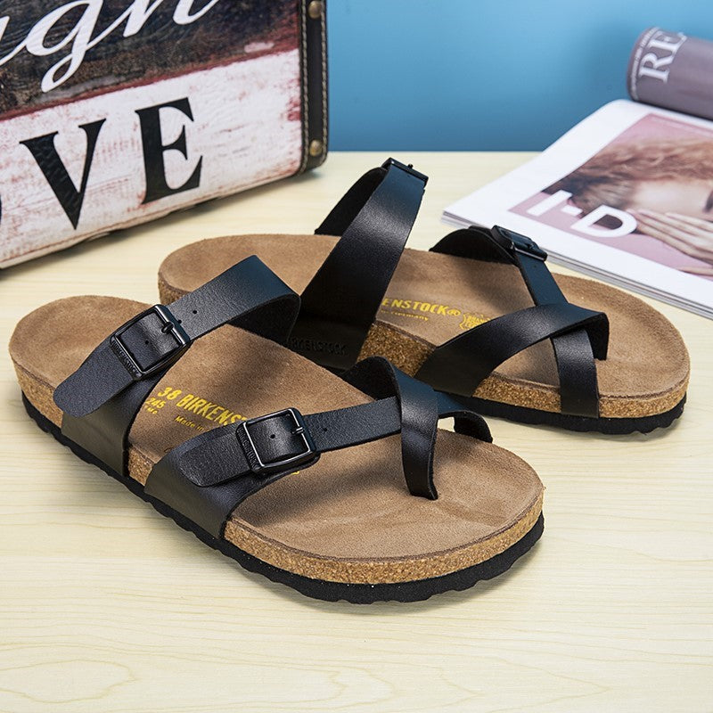 Summer Flat Sandals for Men and Women - Cork Slide Ons