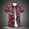 2018 Fashion Floral Short Sleeve Shirt for Men