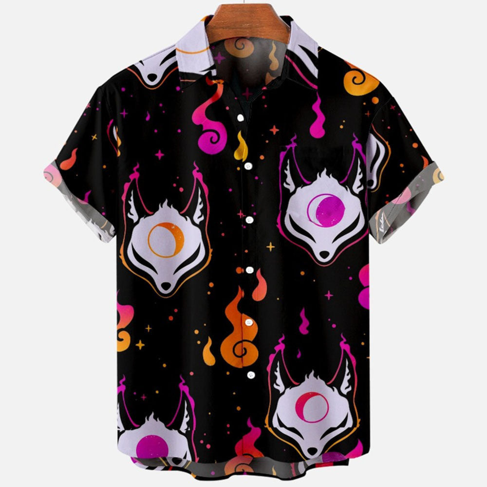 2022 Devil Horror 3D Printed Loose Hawaiian Shirt for Men