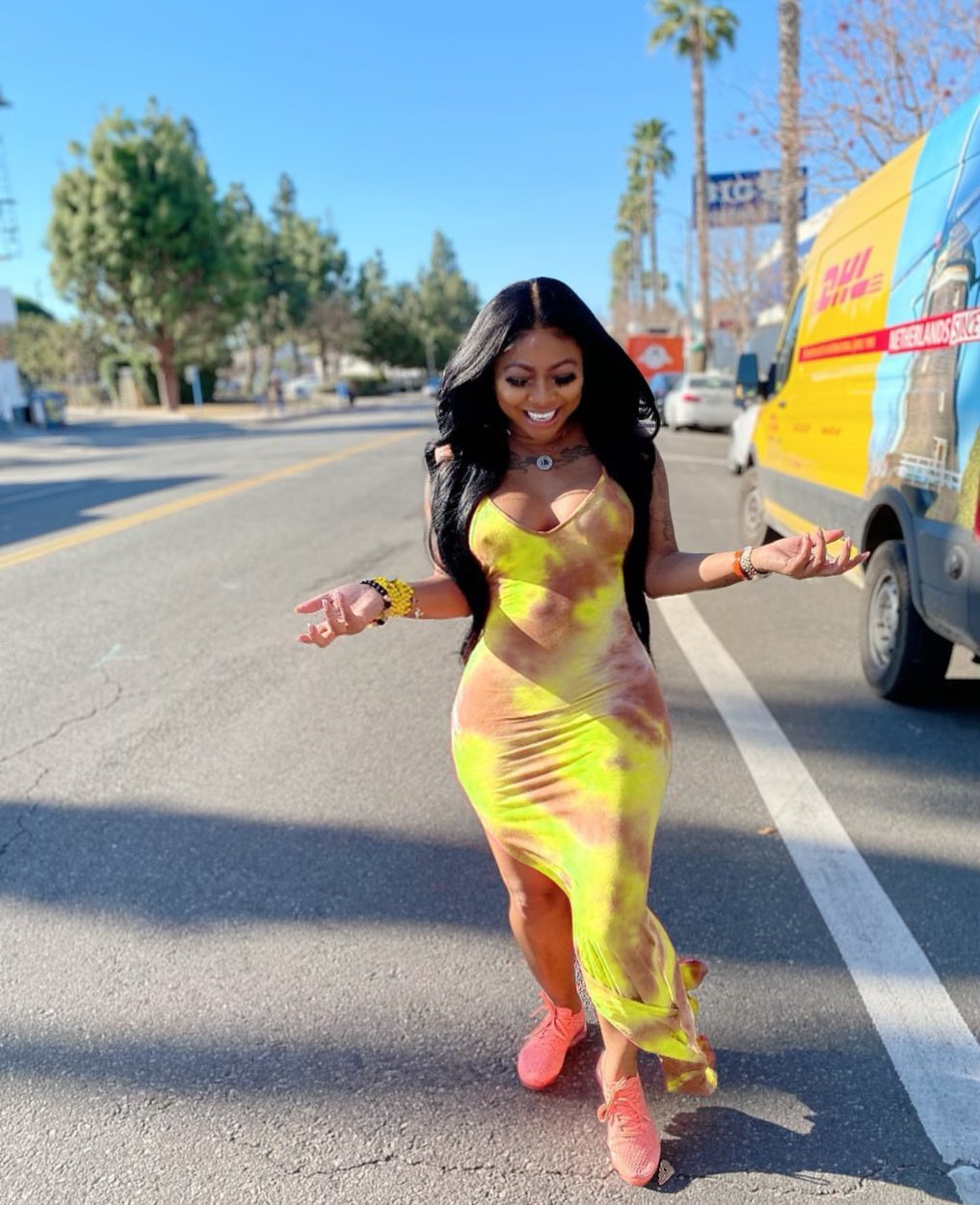 Evarisluxe Tie Dye Print Tank Top Dress