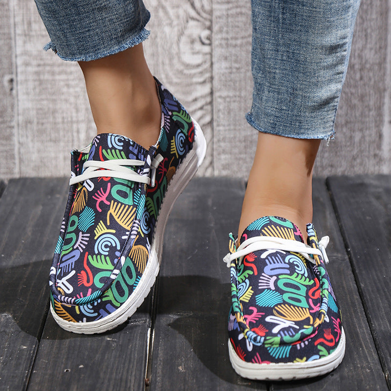 Orange Canvas Slip-On Loafers for Women (Casual Sneakers)