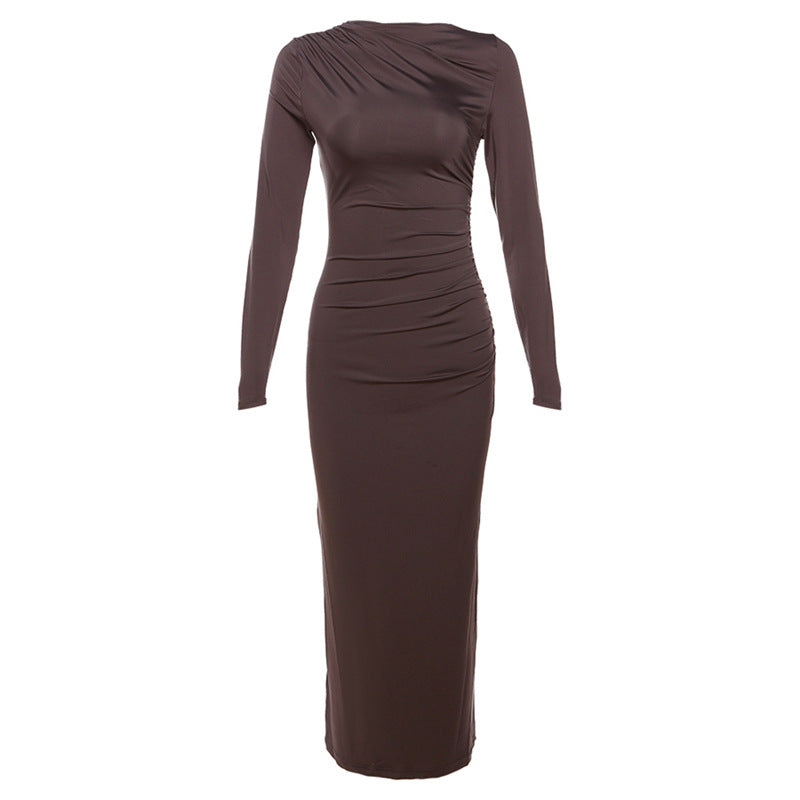 2024 Spring Summer Women's Fashion Long Sleeve Dress