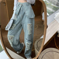 High-Waisted Ripped Dad Jeans for Women (Summer)
