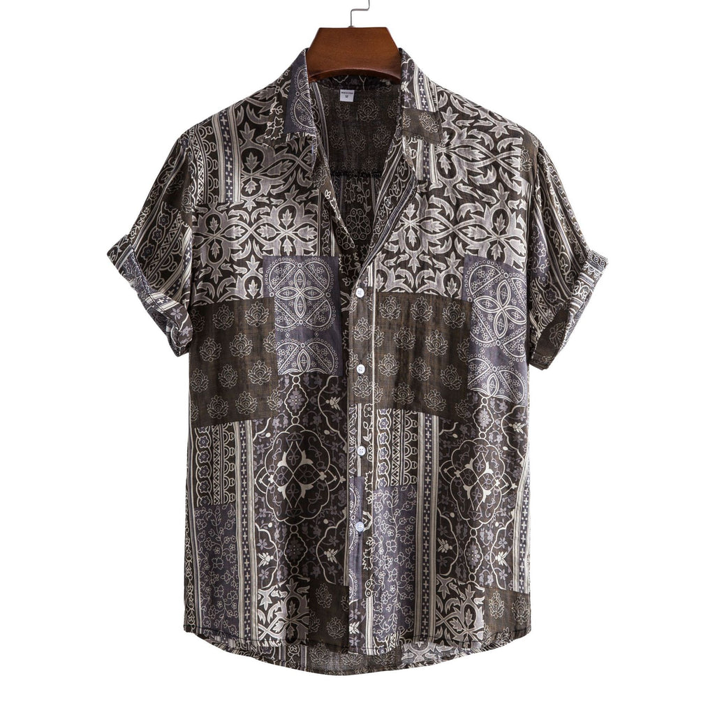 Men's Casual Short Sleeve Floral Shirt - Summer 2024