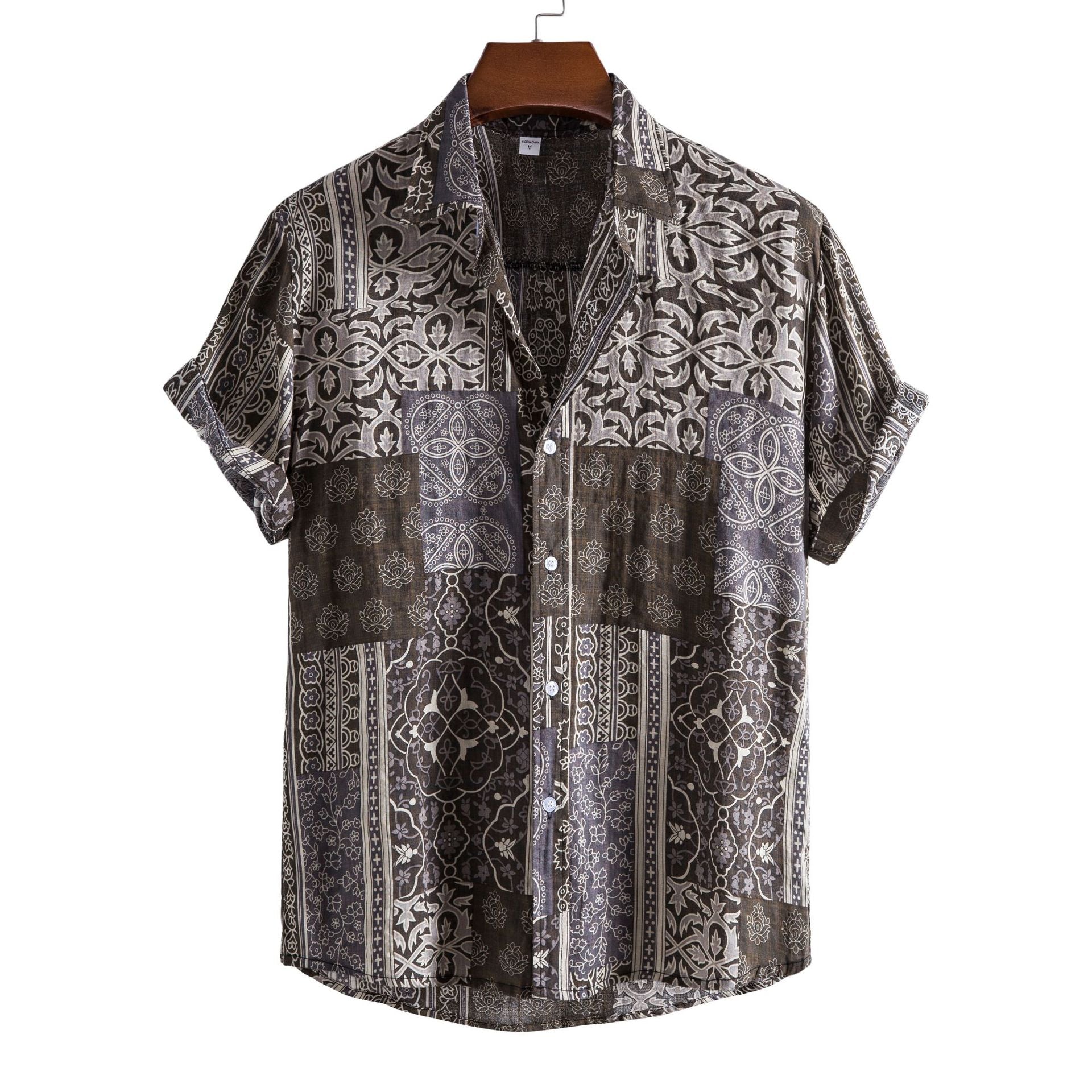 Men's Casual Short Sleeve Floral Shirt - Summer 2024