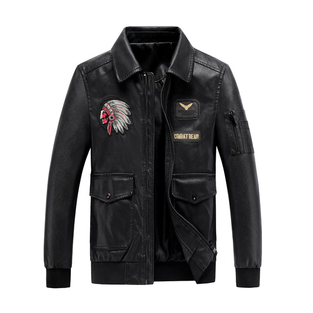 Plus Size Winter Leather Jacket for Men, Slim Fit