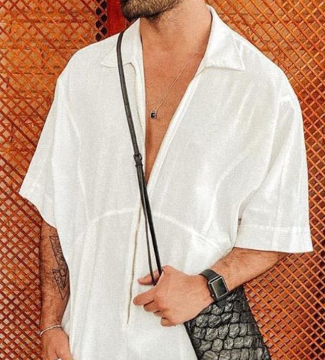 Men's Casual One-Piece Suit with Belted Overalls