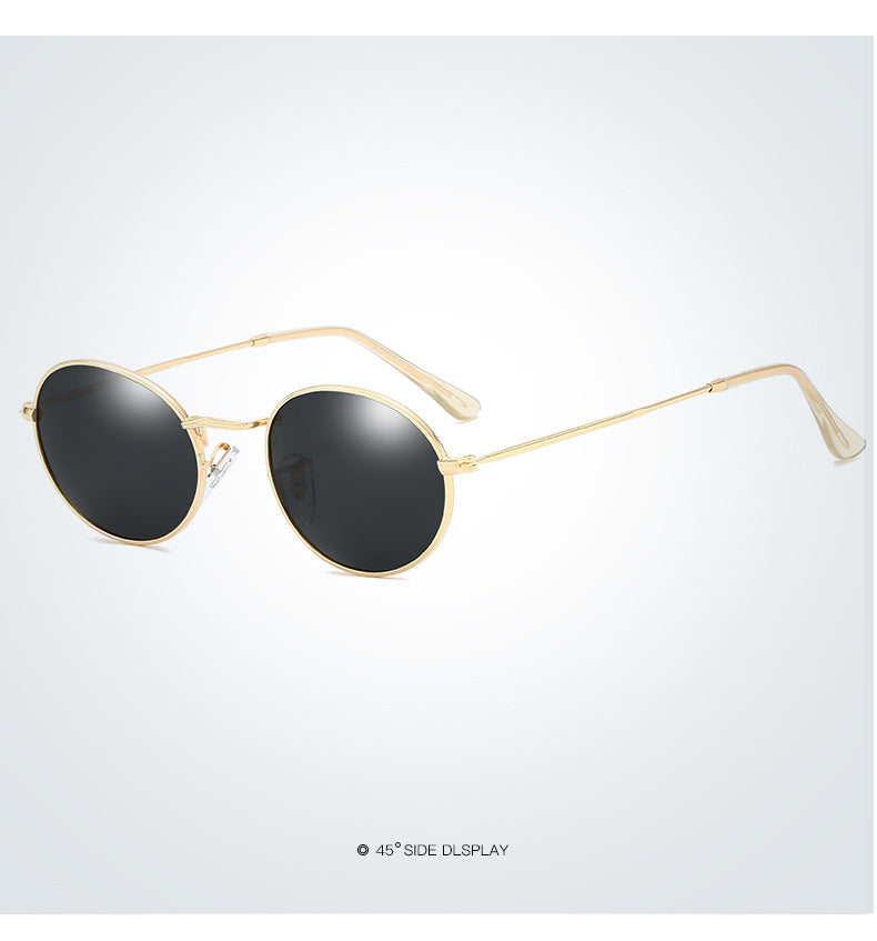 Oval Metal Polarized Sunglasses for Men and Women