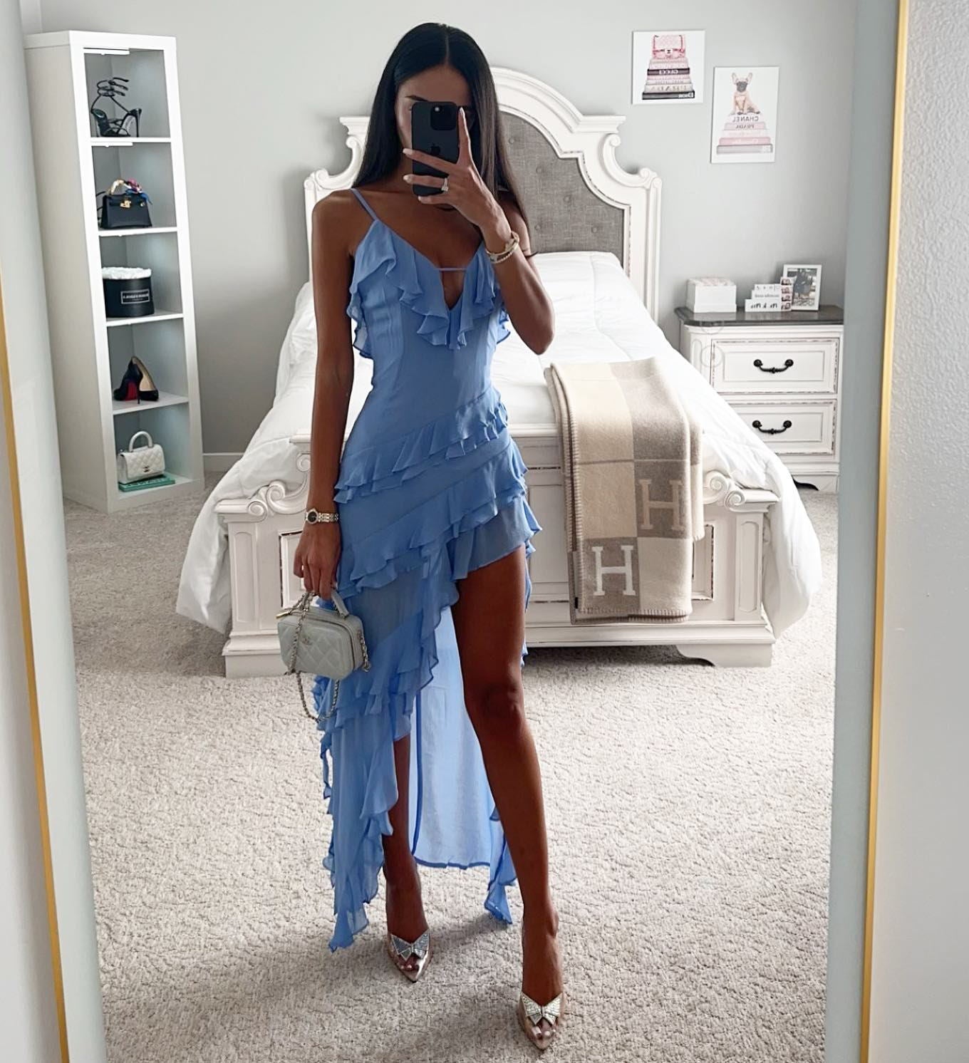 Evarisluxe Irregular Solid Color Dress for Women
