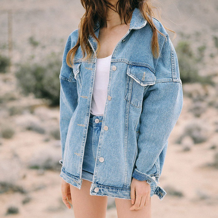 Plus Size Loose Denim Jacket for Women