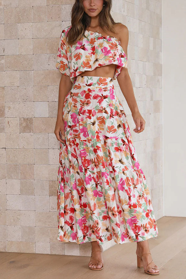 2023 Summer Women's Fashion Floral Two-Piece Set