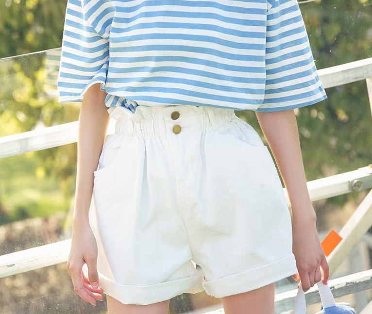 High-Waisted Denim Shorts for Women - Summer Style