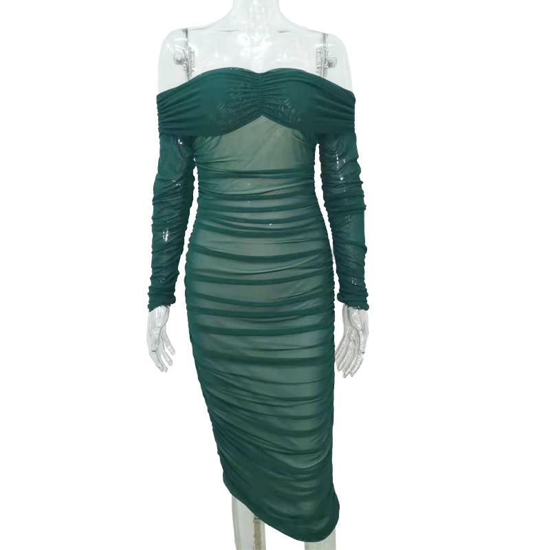 2024 Spring Summer New European Sexy Long Sleeve Dress