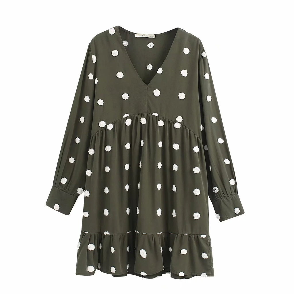 New Spring Women's French Polka Dot Dress