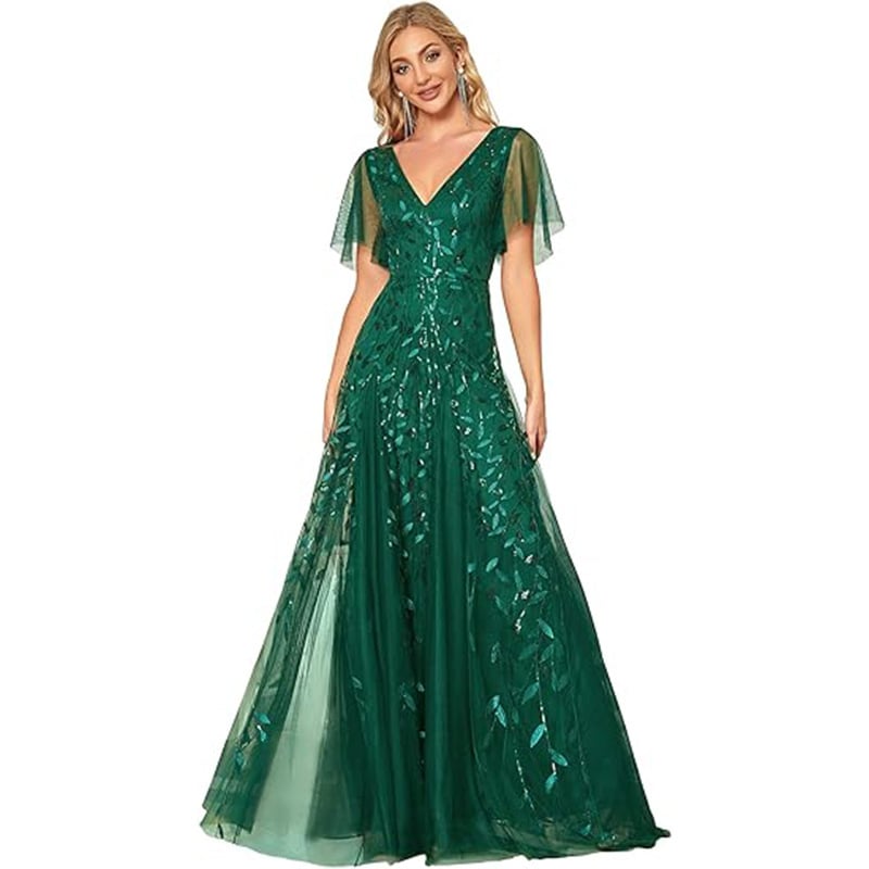 Evarisluxe Elegant Long Evening Dress for Women