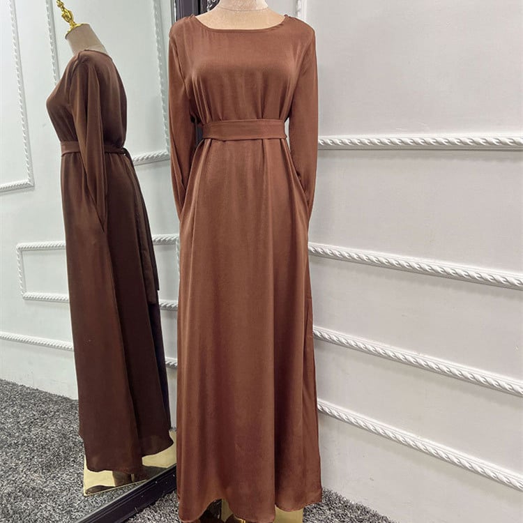 Soft Satin Scarf Gown Dress for Women