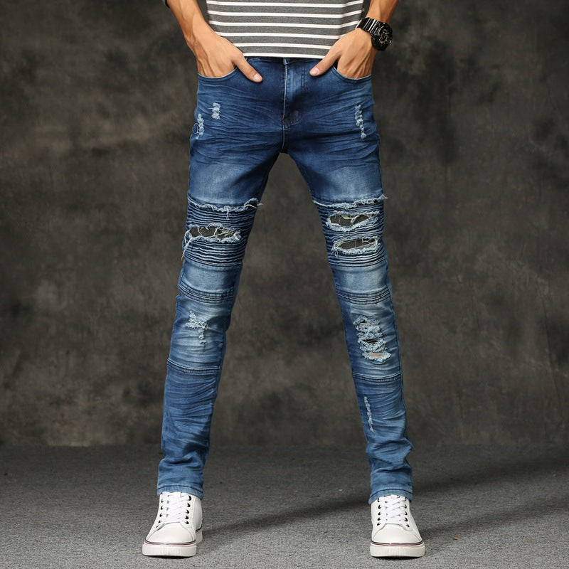 KANYE Distressed Denim Pants for Men - Slim Fit