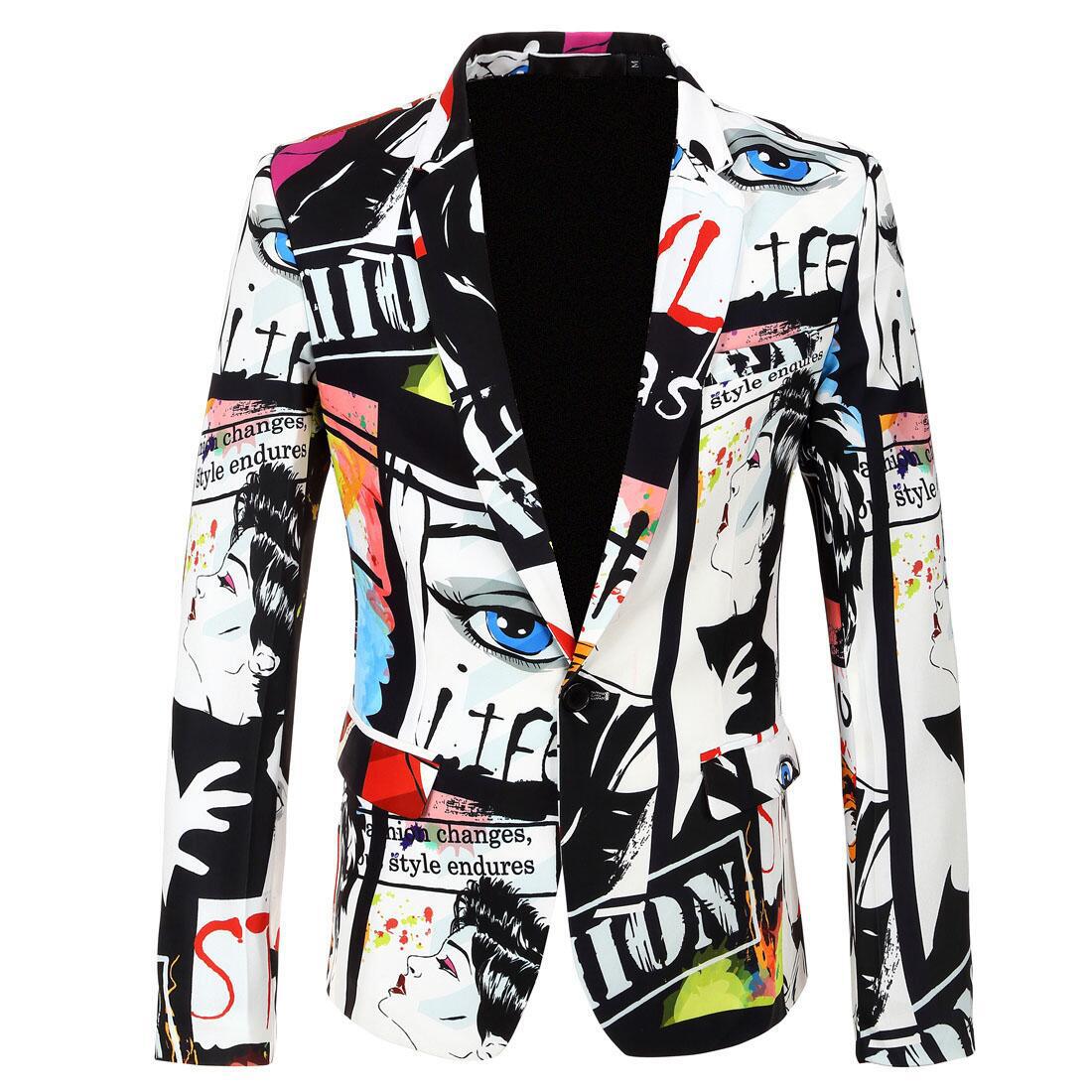 Trendy Printed Suit and Casual Jacket for Men