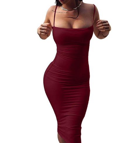 Evarisluxe Milk Silk Bandage Strap Dress