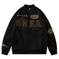 Retro Letter Embroidery Bomber Jacket for Men and Women